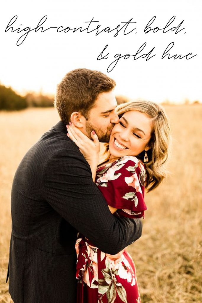 high contrast bold gold hue engagement photo